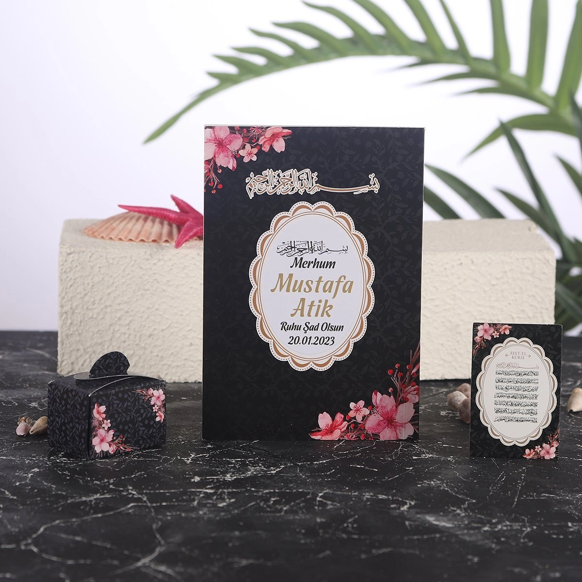 Çiçek Siyah Yasin + Lokumluk + Magnet