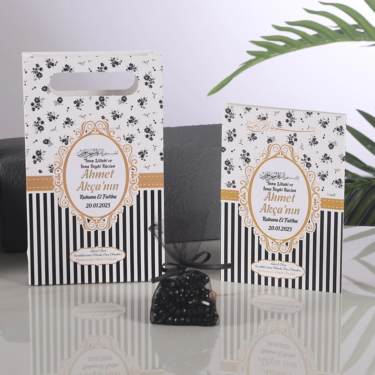 Çizgi Siyah Çanta + Yasin + Kese Tesbih