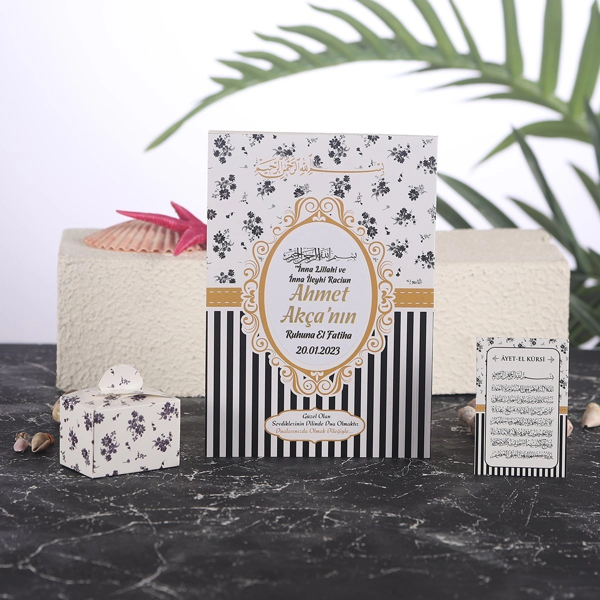 Çizgi Siyah Yasin + Lokumluk + Magnet