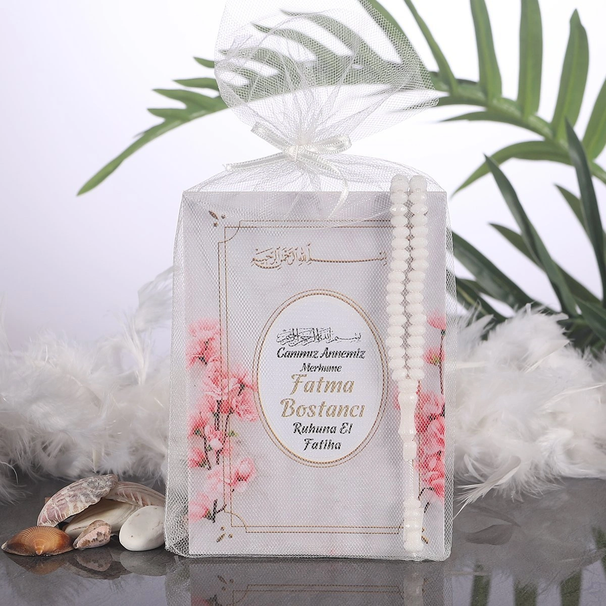 Zerafet Pembe Tül Kese + Yasin + Tesbih