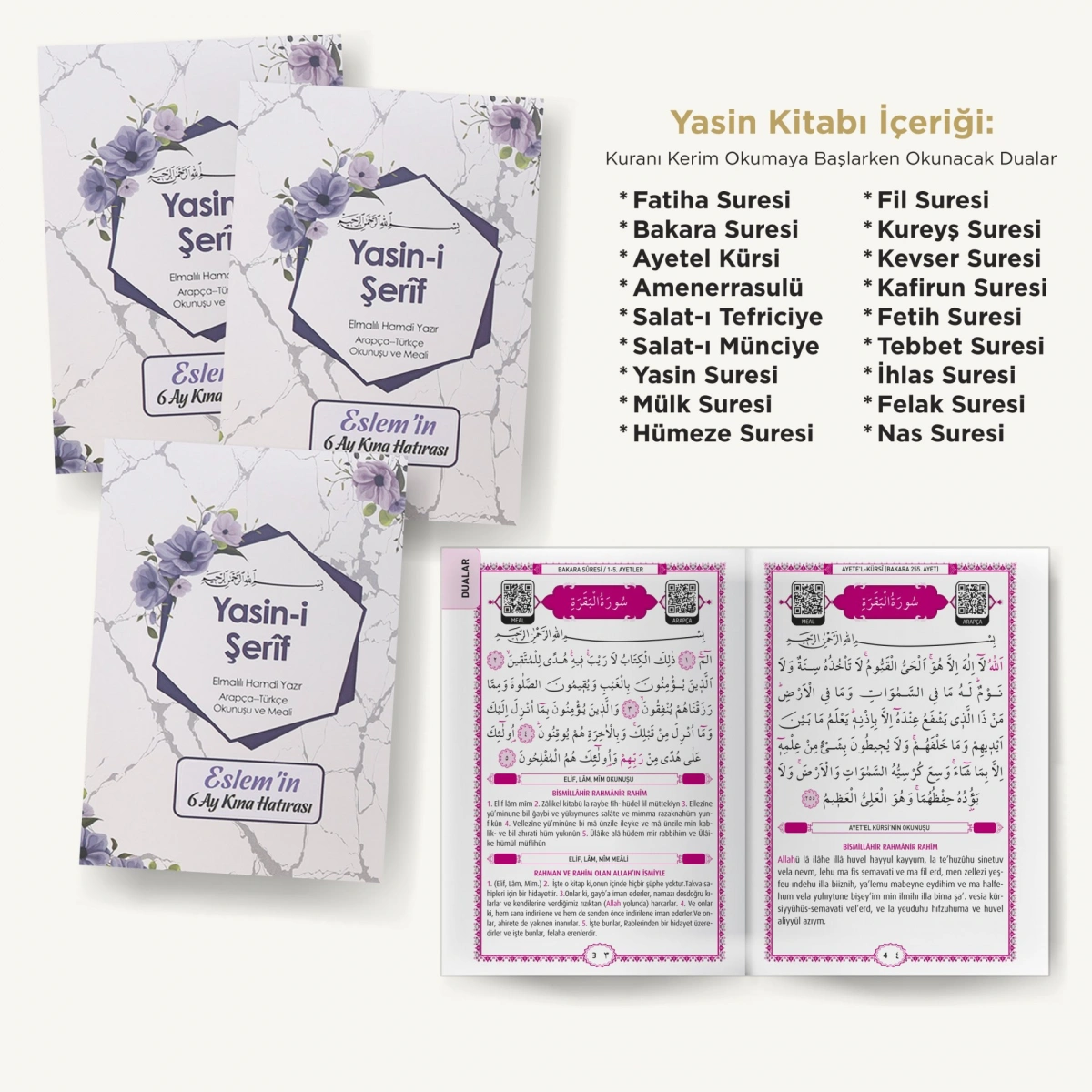 Altıgen Mor Çanta + Yasin + Kese Tesbih