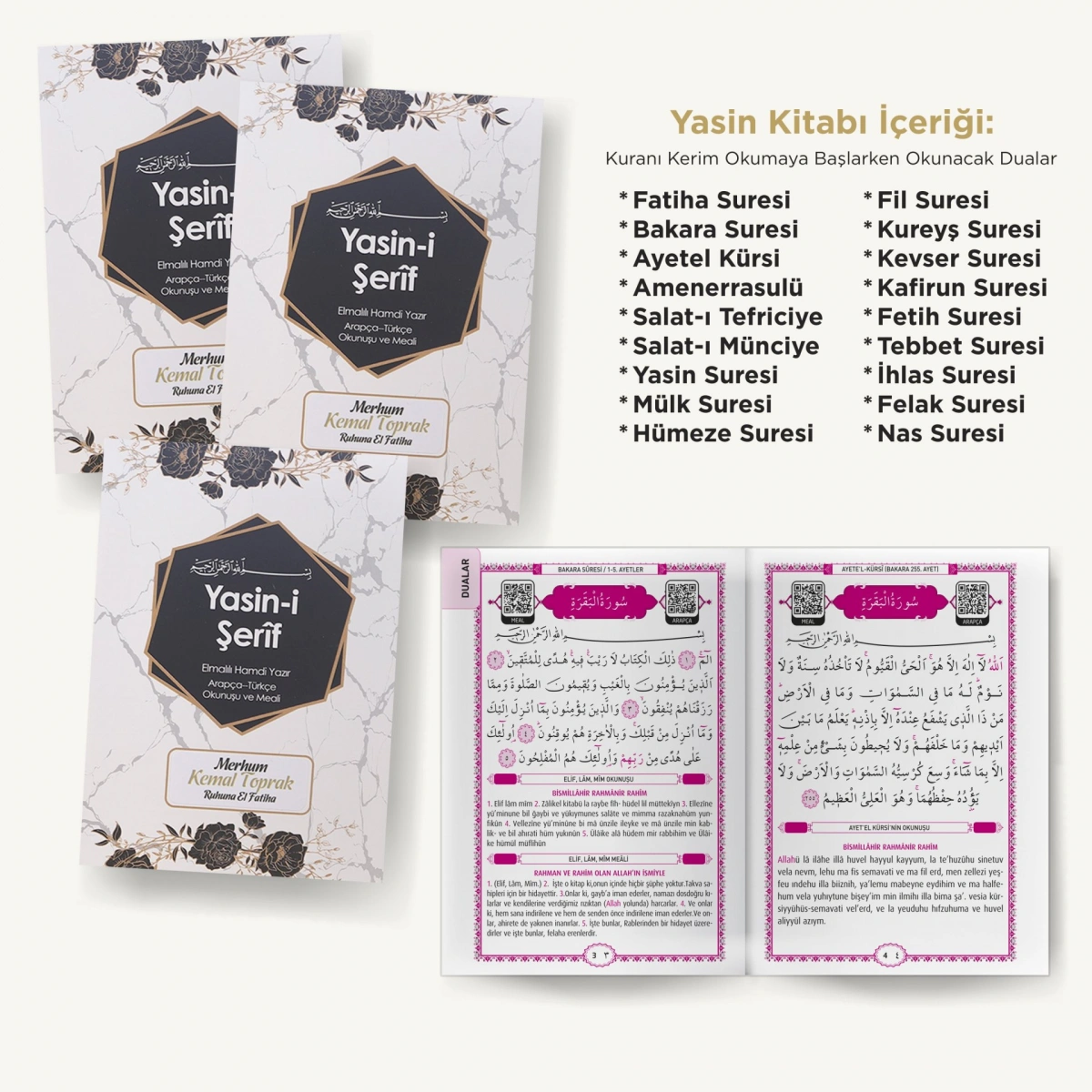 Altıgen Siyah Yasin + Çanta + Lokumluk + Magnet