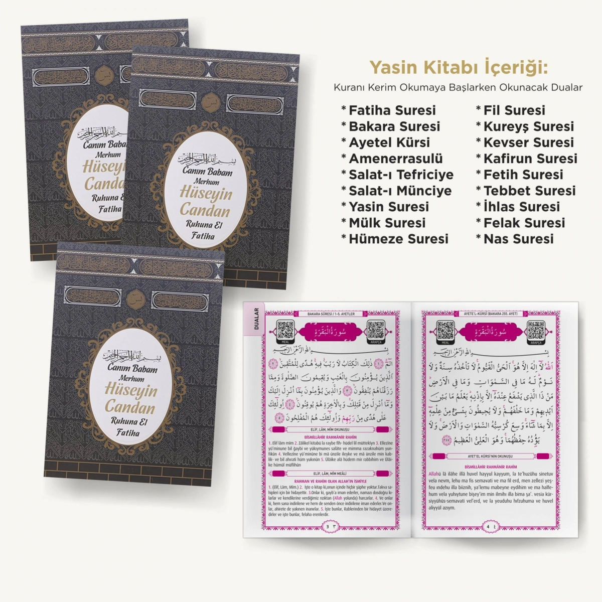 Kabe Siyah Yasin + Çanta + Lokumluk + Magnet