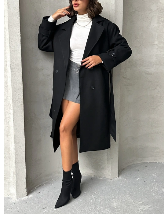 Premium Kaşe Kaban-siyah