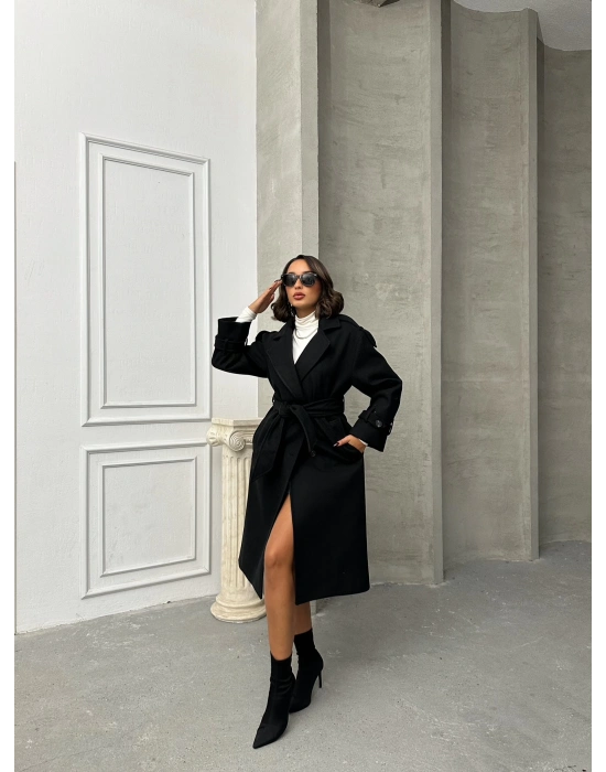 Premium Kaşe Kaban-siyah