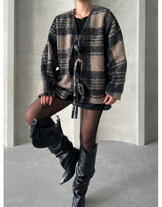 Pötikare Bağlama Ceket-bej