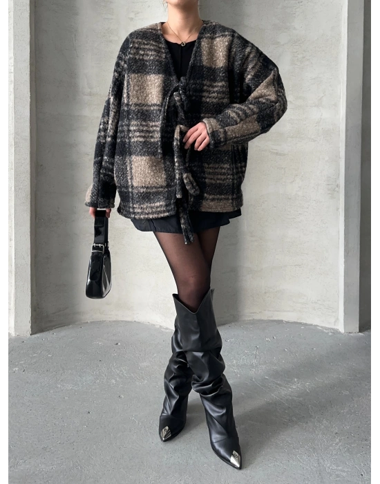 Pötikare Bağlama Ceket-bej