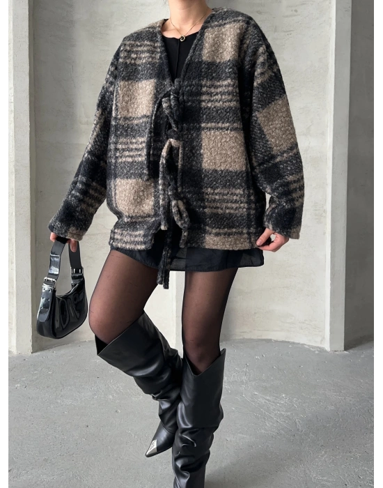 Pötikare Bağlama Ceket-bej