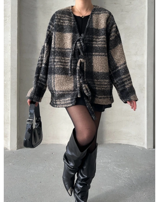 Pötikare Bağlama Ceket-bej