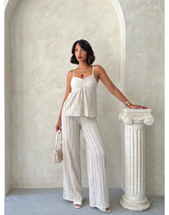 Askılı Yaz Takımı-bej