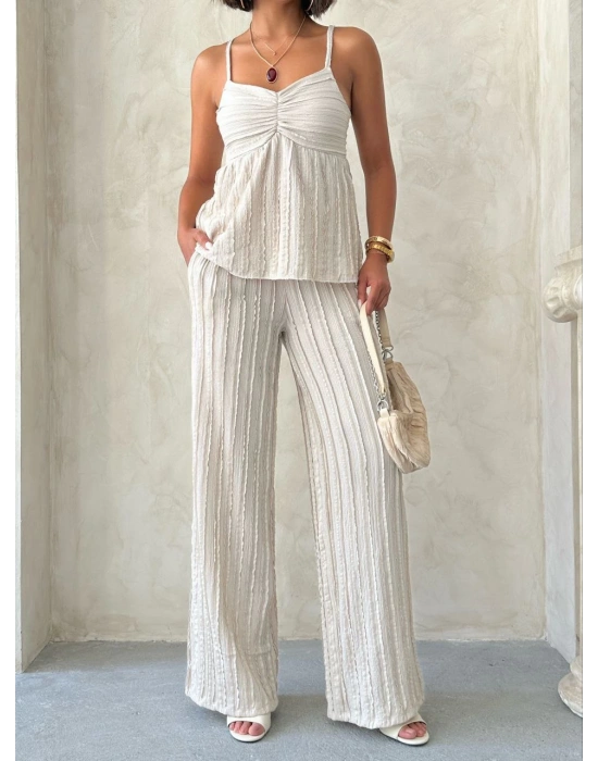 Askılı Yaz Takımı-bej