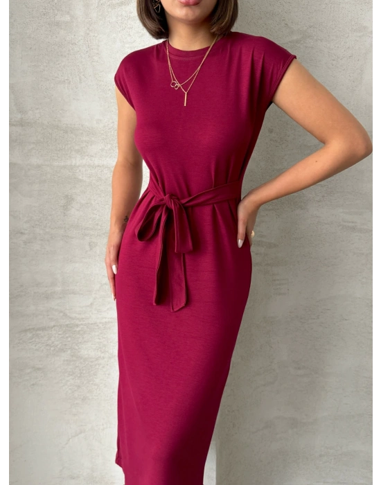 Bağlamalı Modal Elbise -bordo