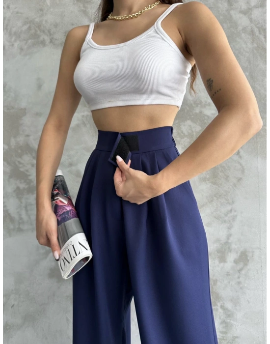 Beli Lastikli Cırtlı Pantolon