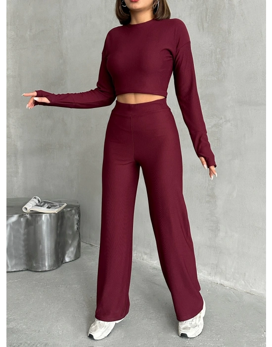 Bonjour Parmak Geçmeli Takım-bordo