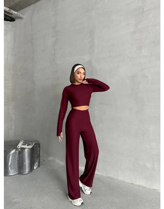 Bonjour Parmak Geçmeli Takım-bordo