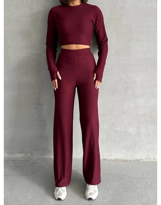 Bonjour Parmak Geçmeli Takım-bordo