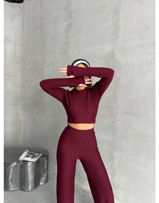 Bonjour Parmak Geçmeli Takım-bordo