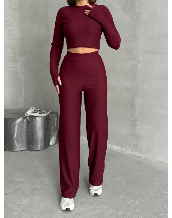 Bonjour Parmak Geçmeli Takım-bordo