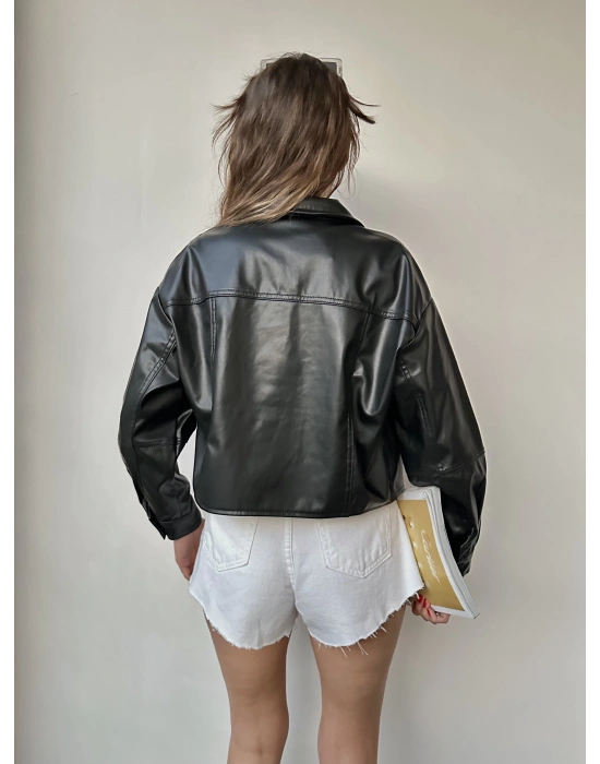 Çift Cep Deri Ceket