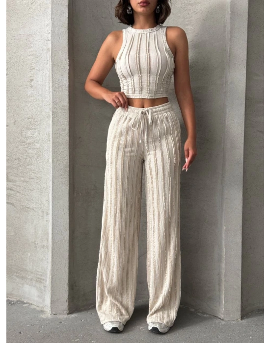 Çıma Dikişli Takım-bej