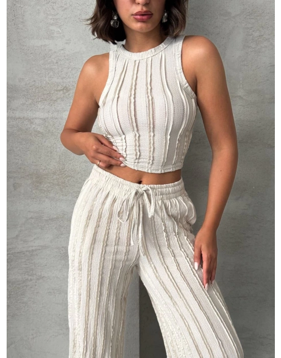 Çıma Dikişli Takım-bej