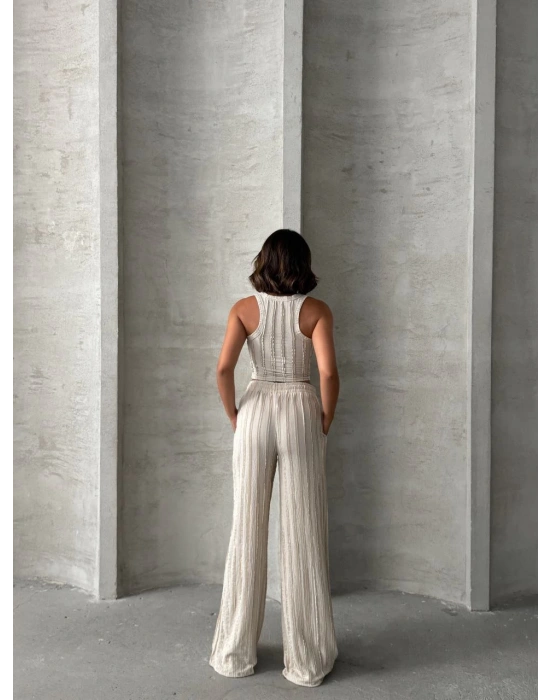 Çıma Dikişli Takım-bej