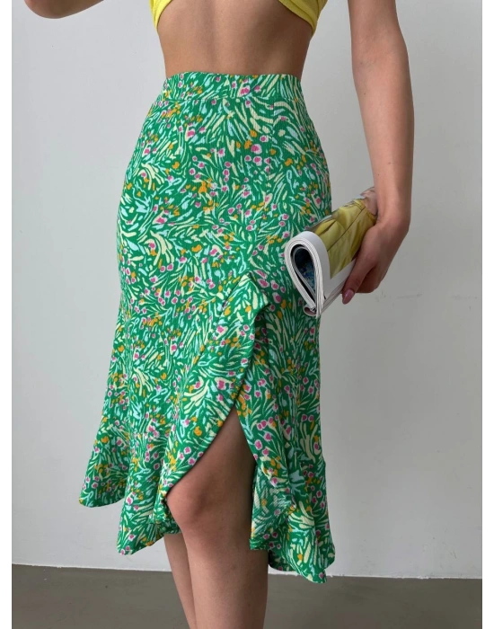 Desenli Fırfır Etek