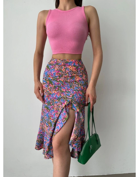 Desenli Fırfır Etek