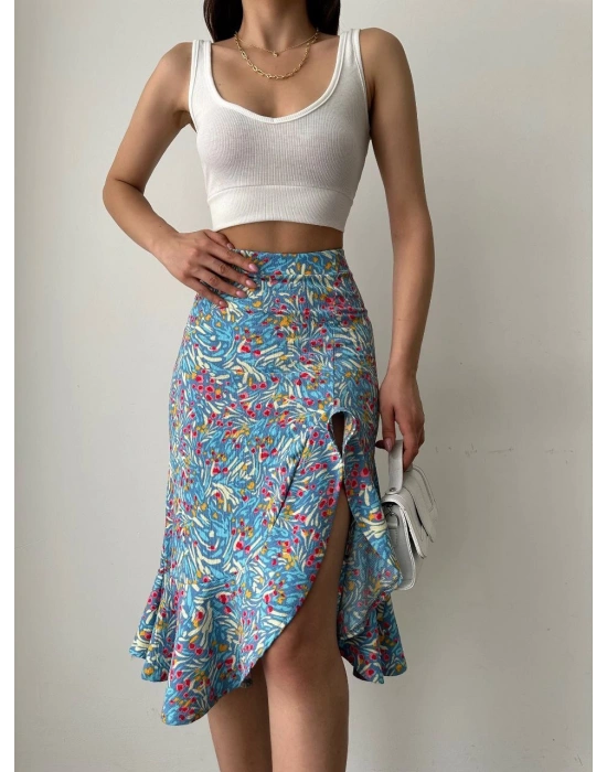 Desenli Fırfır Etek