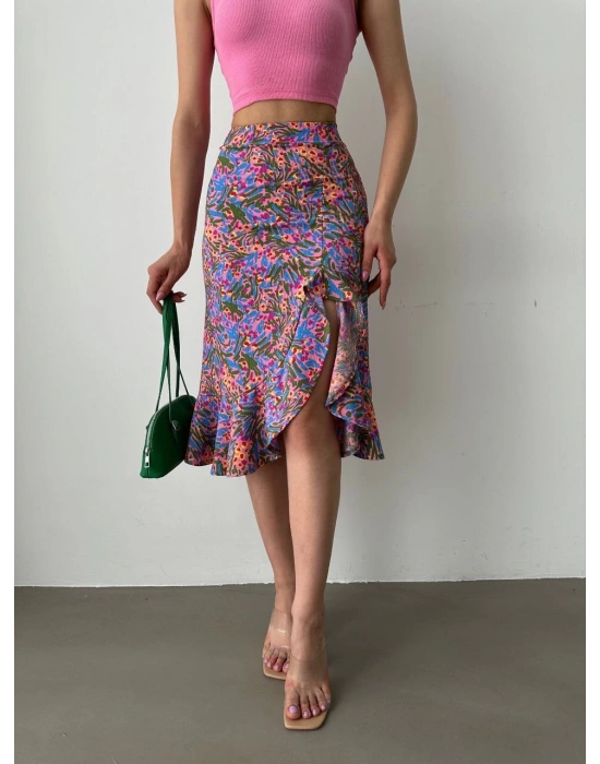 Desenli Fırfır Etek