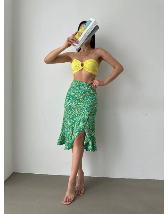 Desenli Fırfır Etek