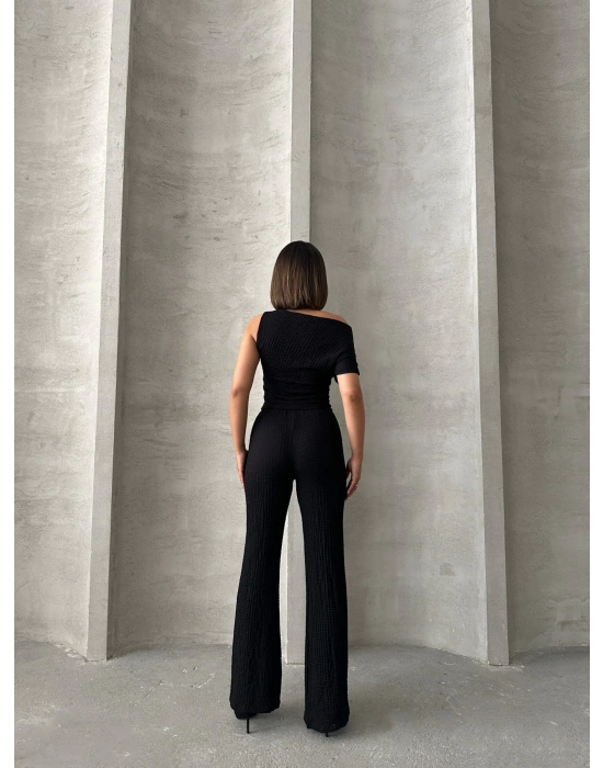 Düşük Omuz Bubble Takım-siyah