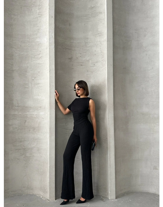 Düşük Omuz Bubble Takım-siyah