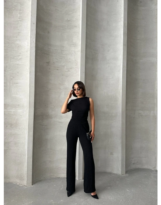 Düşük Omuz Bubble Takım-siyah