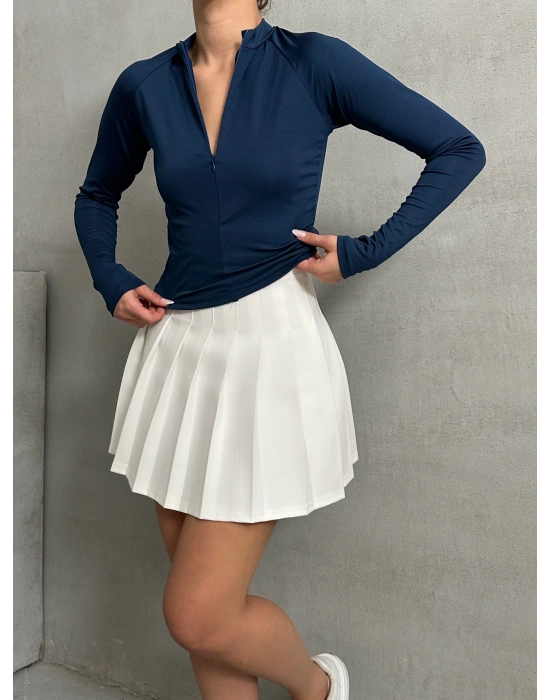 Fermuarlı Sandy Bluz