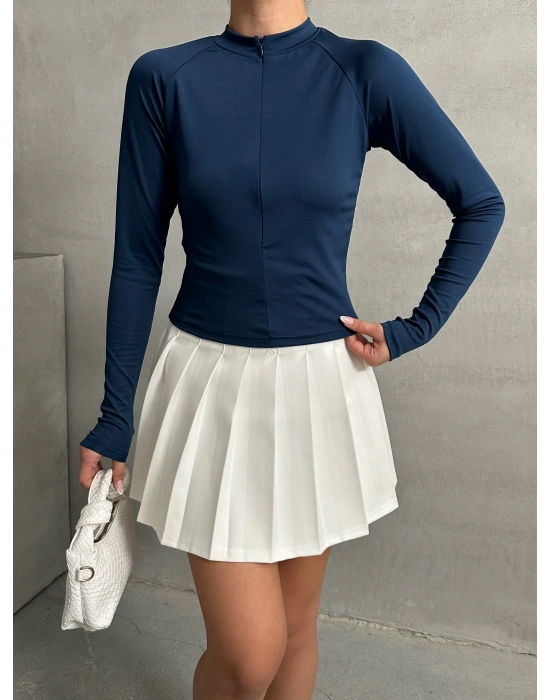 Fermuarlı Sandy Bluz