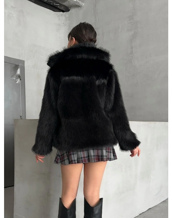 Fermuarlı Yakalı Kürk