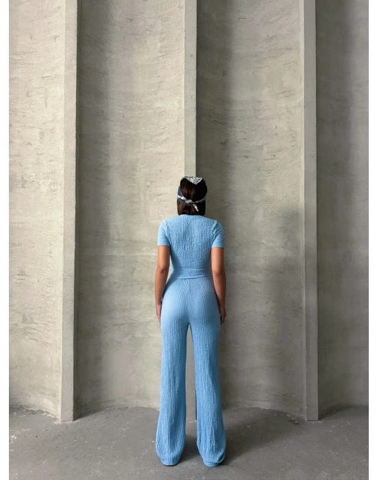 Gofre İkili Takım-mavi