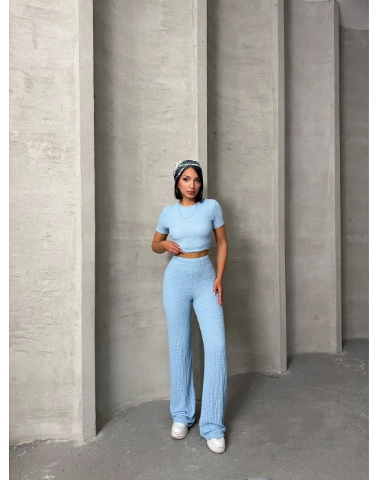 Gofre İkili Takım-mavi