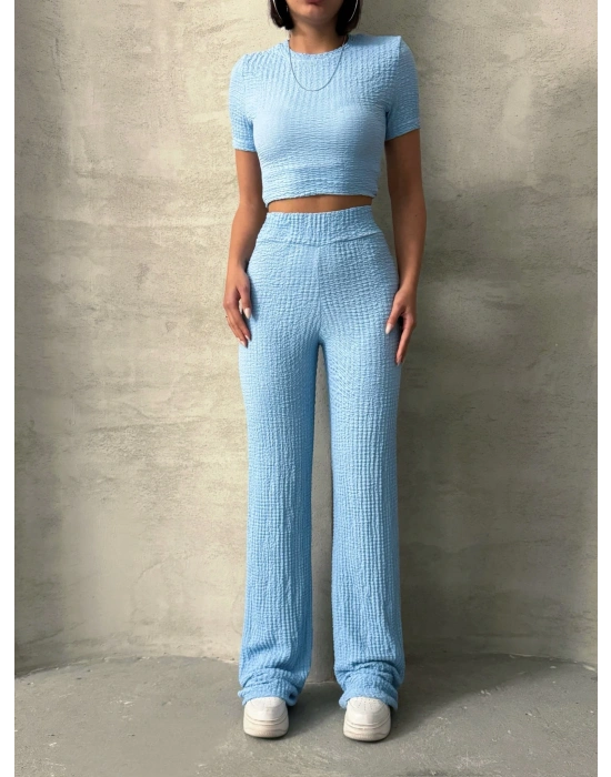 Gofre İkili Takım-mavi