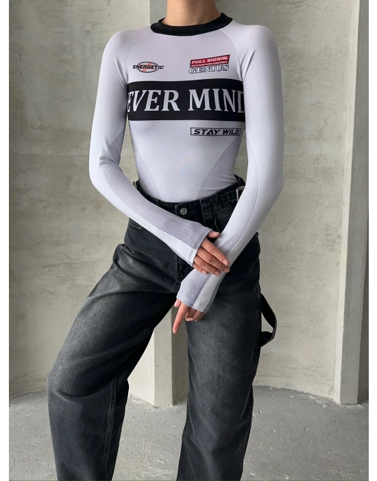 Never Bodysuit-beyaz