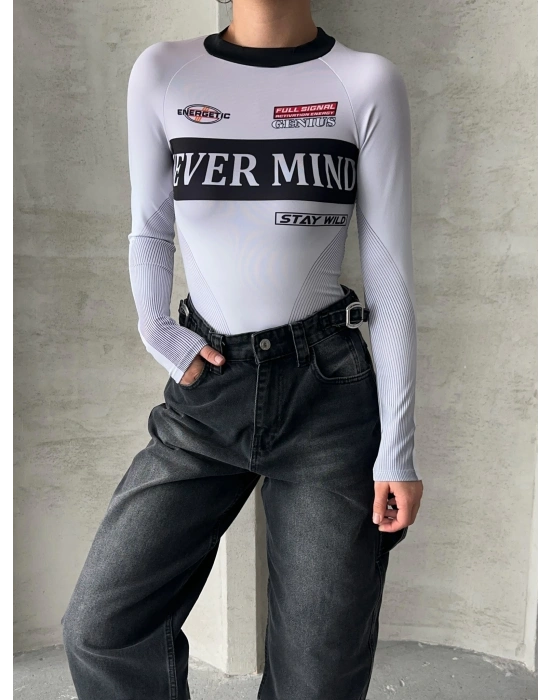 Never Bodysuit-beyaz
