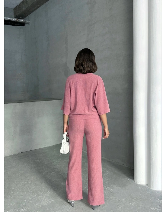 Önden Büzgülü Takım-pembe