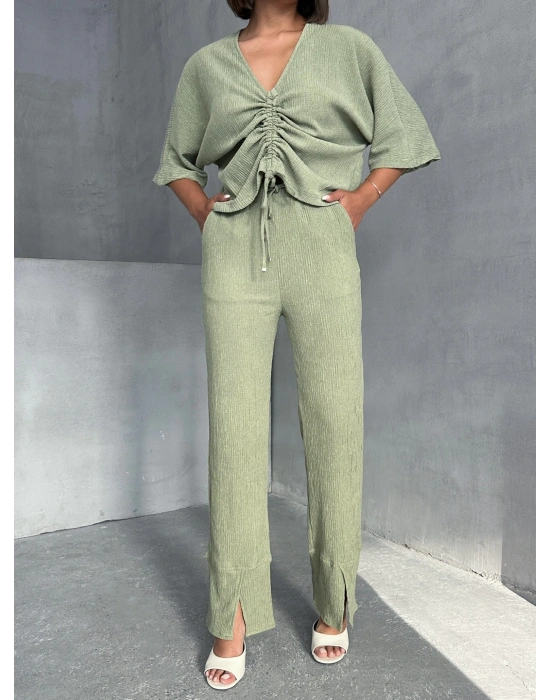 Önden Büzgülü Takım-yeşil
