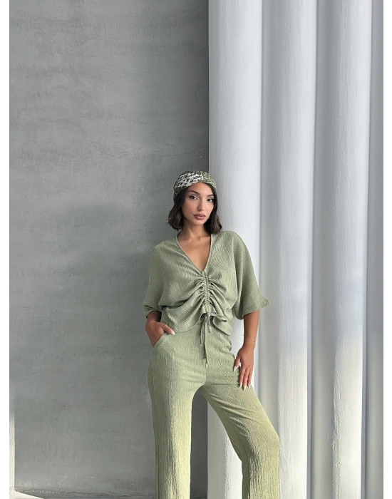 Önden Büzgülü Takım-yeşil