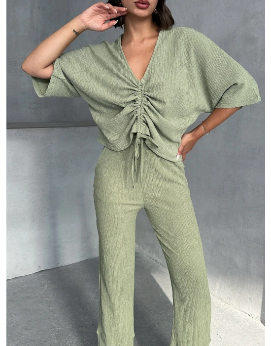 Önden Büzgülü Takım-yeşil