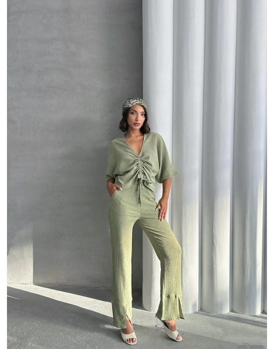 Önden Büzgülü Takım-yeşil