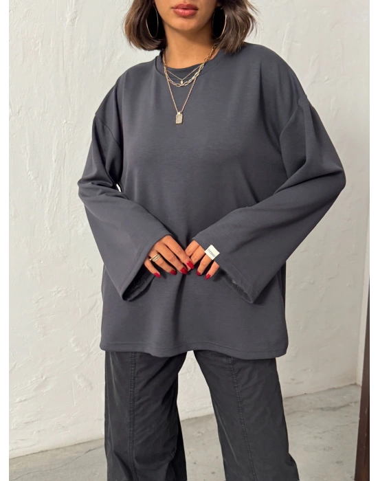 Oversize Basic Bluz-gri