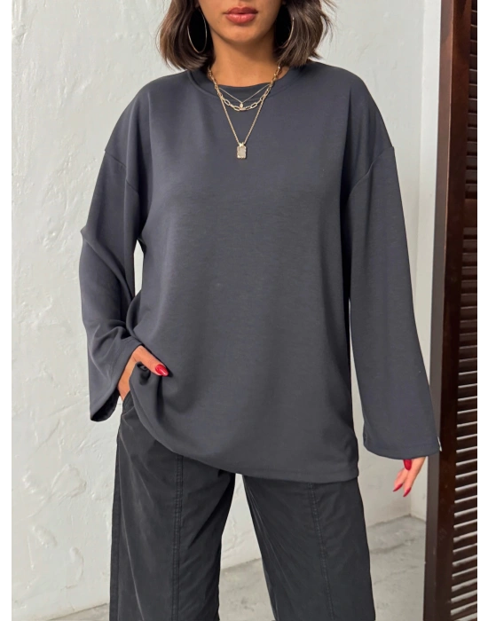 Oversize Basic Bluz-gri