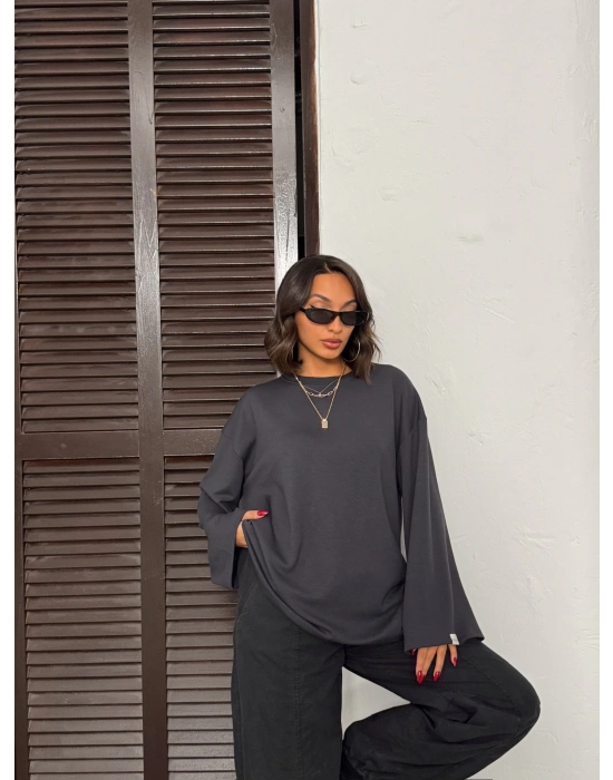 Oversize Basic Bluz-gri